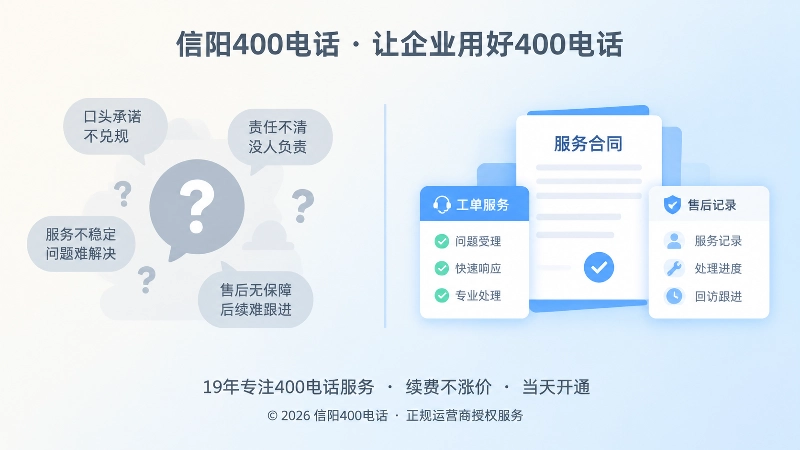 对比式展示模糊口头承诺与正规400电话服务记录的区别